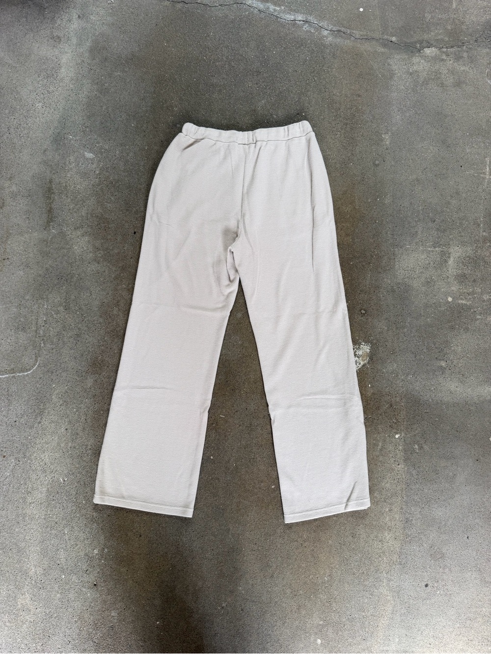 Comfrt Unisex Waffle Knit Lounge Pant High Rise in Ivory Size Large Loungewear - Picture 8 of 11